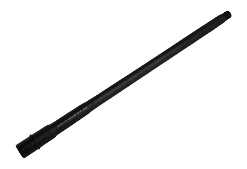 Black metal gun barrel on white background
