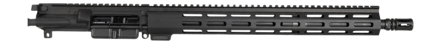 Black modern rifle upper assembly with handguard