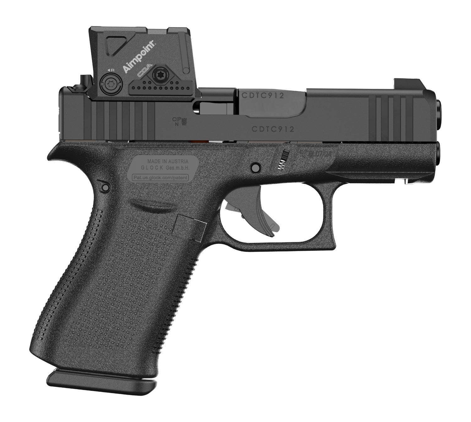 Glock pistol with Aimpoint red dot sight