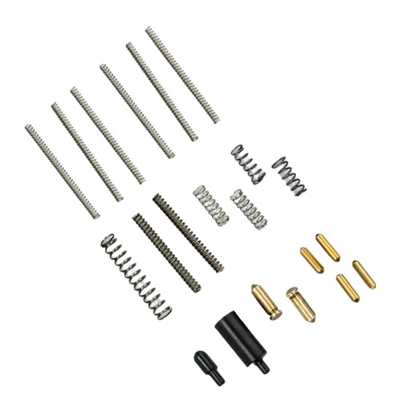 Assorted metal springs and small cylindrical components
