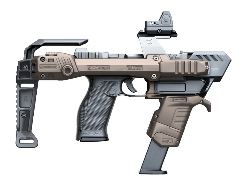 Tactical pistol with stabilizing brace and optic sight