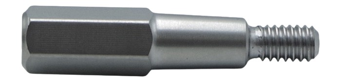 Metal hex shank threaded adapter bit