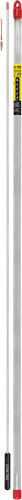 Three long measuring rods on white background