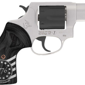 Silver Taurus 856 revolver with 1776 grip