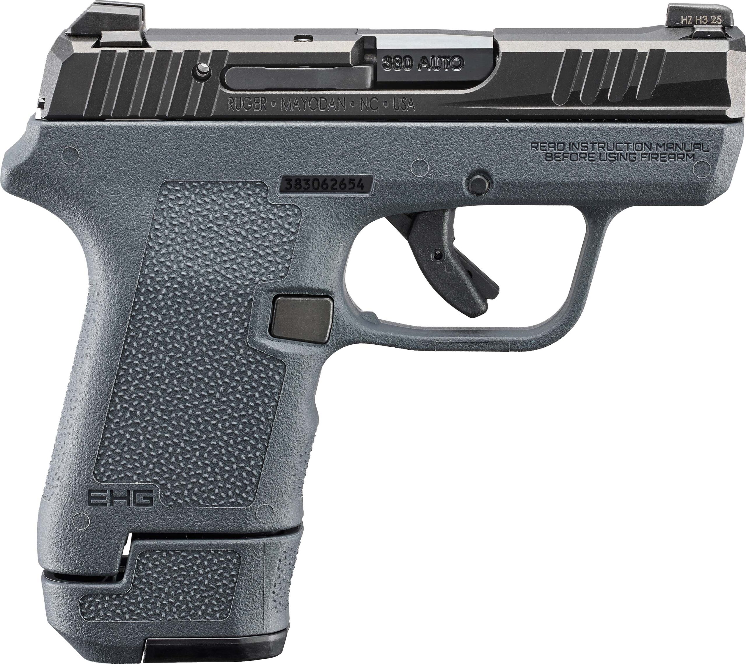 Close-up of Ruger .380 Auto handgun