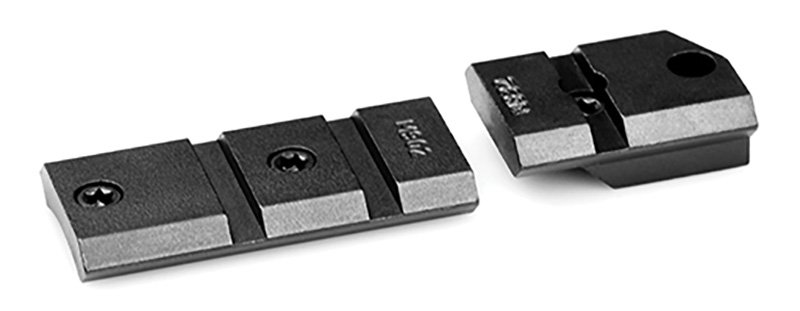 Black metal mounting blocks with screw holes