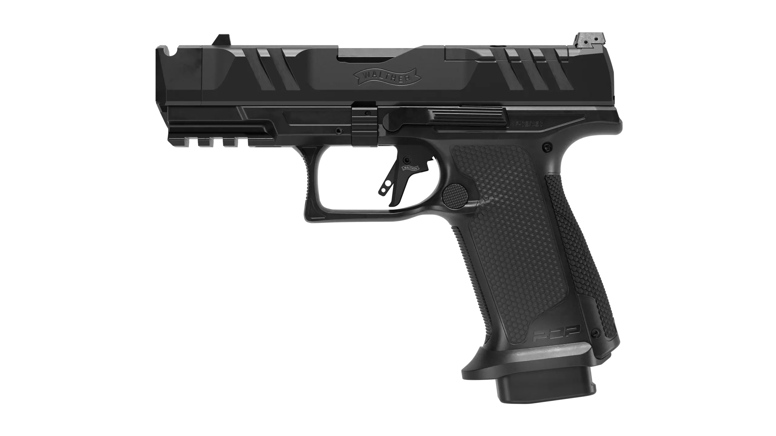 Black Walther PDP semi-automatic pistol side view