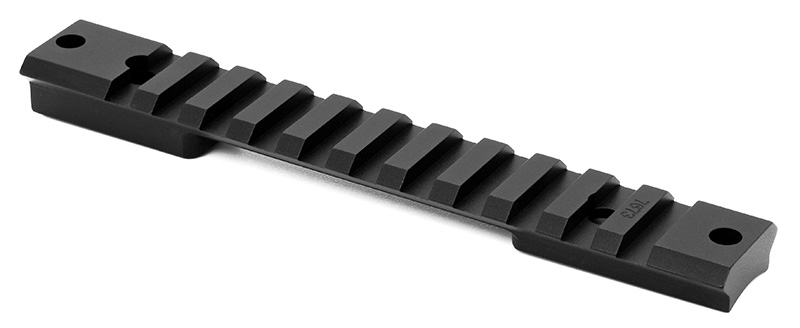Black metal Picatinny rail mounting base