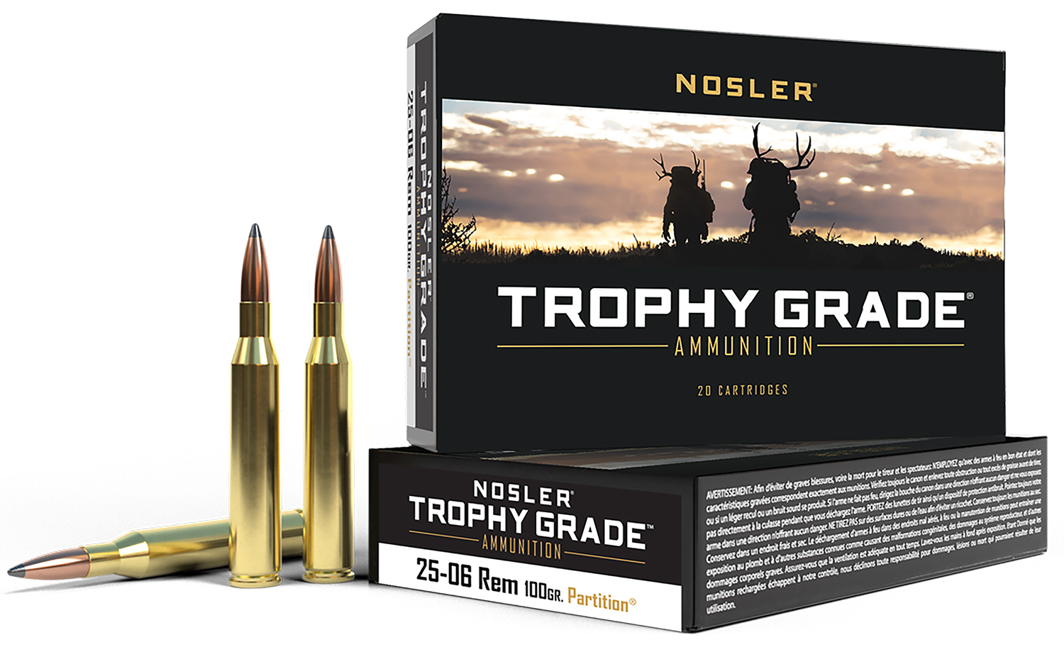Nosler Trophy Grade 25-06 Rem ammunition box