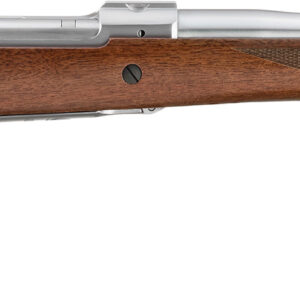 Bolt-action rifle with wooden stock