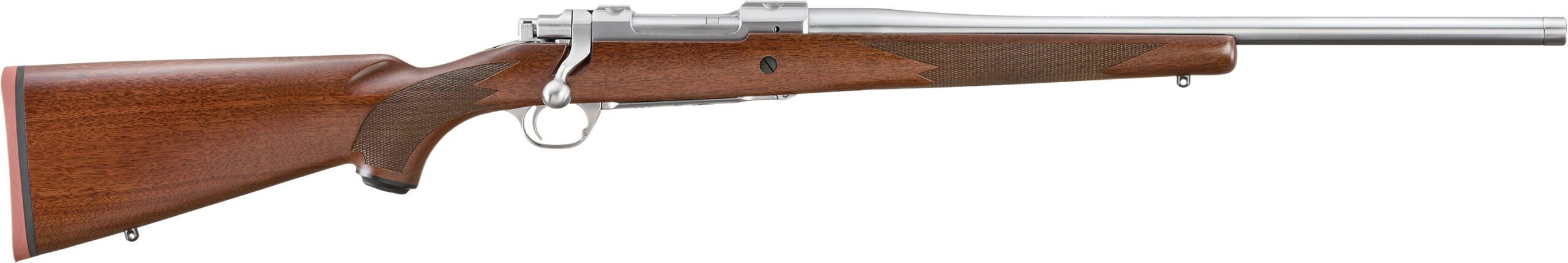 Bolt-action rifle with wooden stock