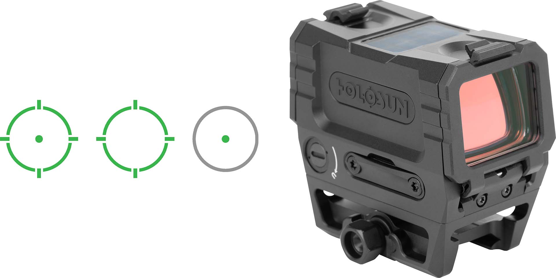 Holosun red dot sight with reticle options