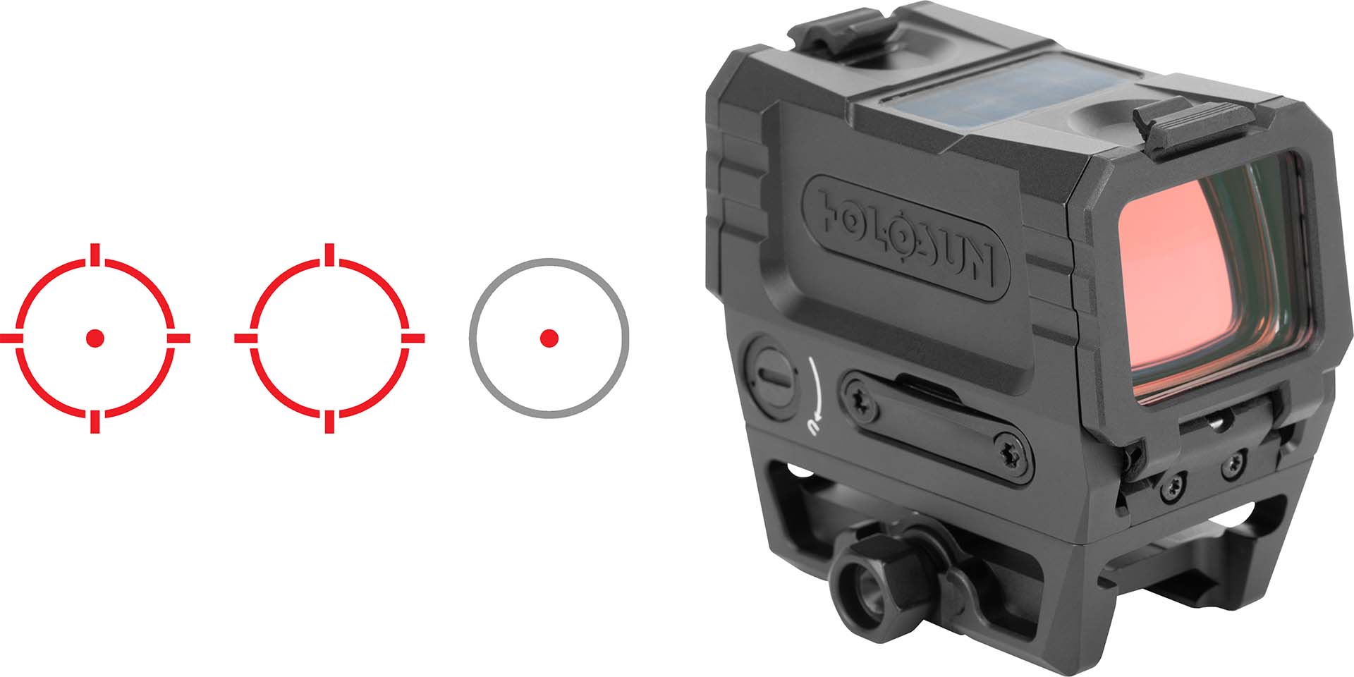 Holosun red dot sight with reticle options