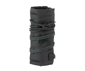 Black tactical roll-up pouch with straps