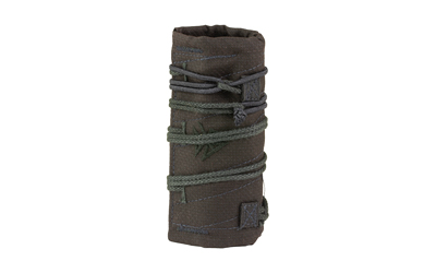 Brown leather pouch wrapped with cord