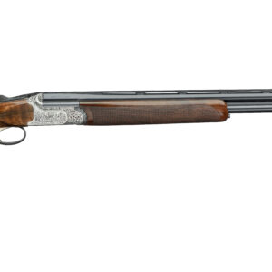 Side-by-side double-barrel shotgun with wooden stock