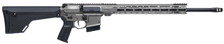 Modern semi-automatic rifle on white background