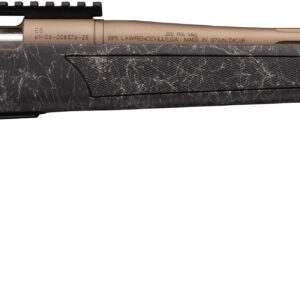 Bolt-action rifle with adjustable stock and long barrel