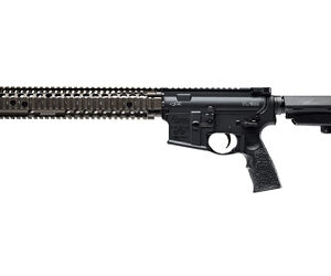 Black AR-15 style rifle on white background