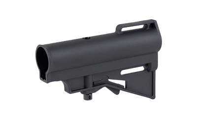 Black adjustable rifle stock component