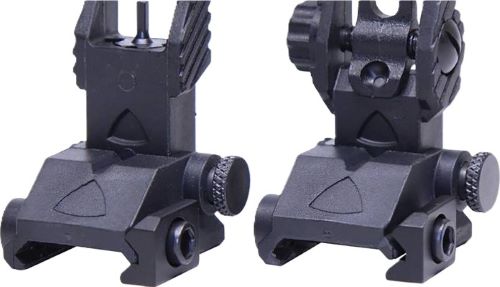 Black flip-up rifle iron sights set