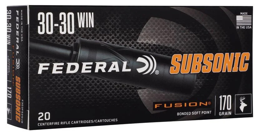 Box of Federal 30-30 Win subsonic ammunition