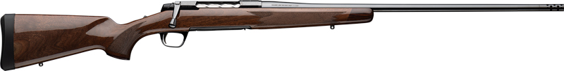 Bolt-action rifle with wooden stock side view