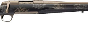 Camouflage bolt-action hunting rifle with stainless barrel