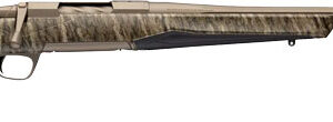 Camouflage bolt-action rifle with long barrel