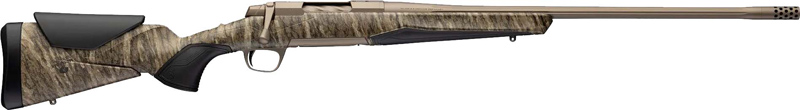 Bolt-action rifle with wooden stock and long barrel