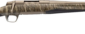 Camouflage hunting rifle with long barrel
