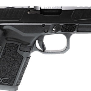 Black semi-automatic handgun side view