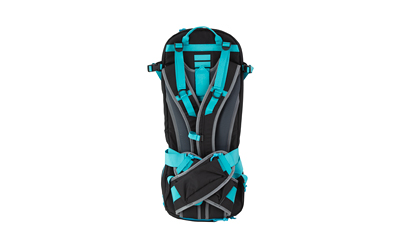 Black and teal hiking backpack front view