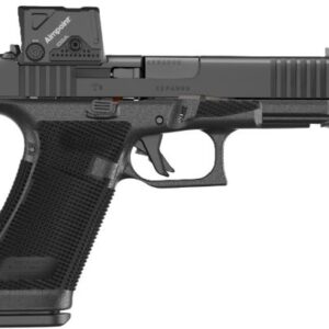 Semi-automatic pistol with mounted red dot sight