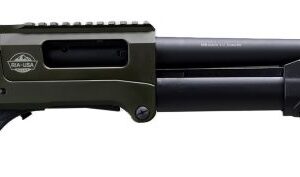 Compact pump-action shotgun with pistol grip