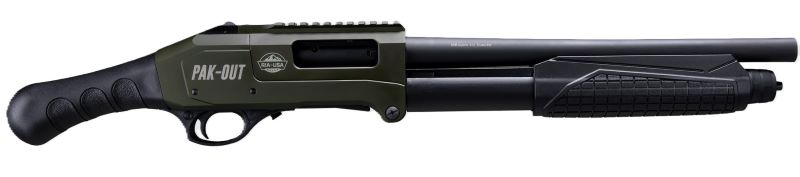 Compact pump-action shotgun with pistol grip