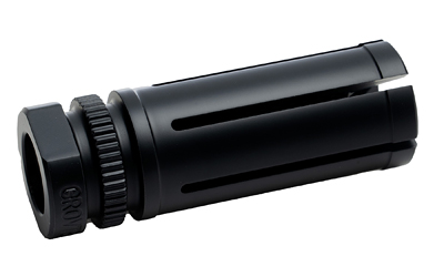 Black metal rifle flash hider attachment