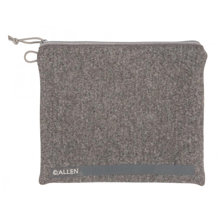 Gray fabric zippered pouch with Allen logo