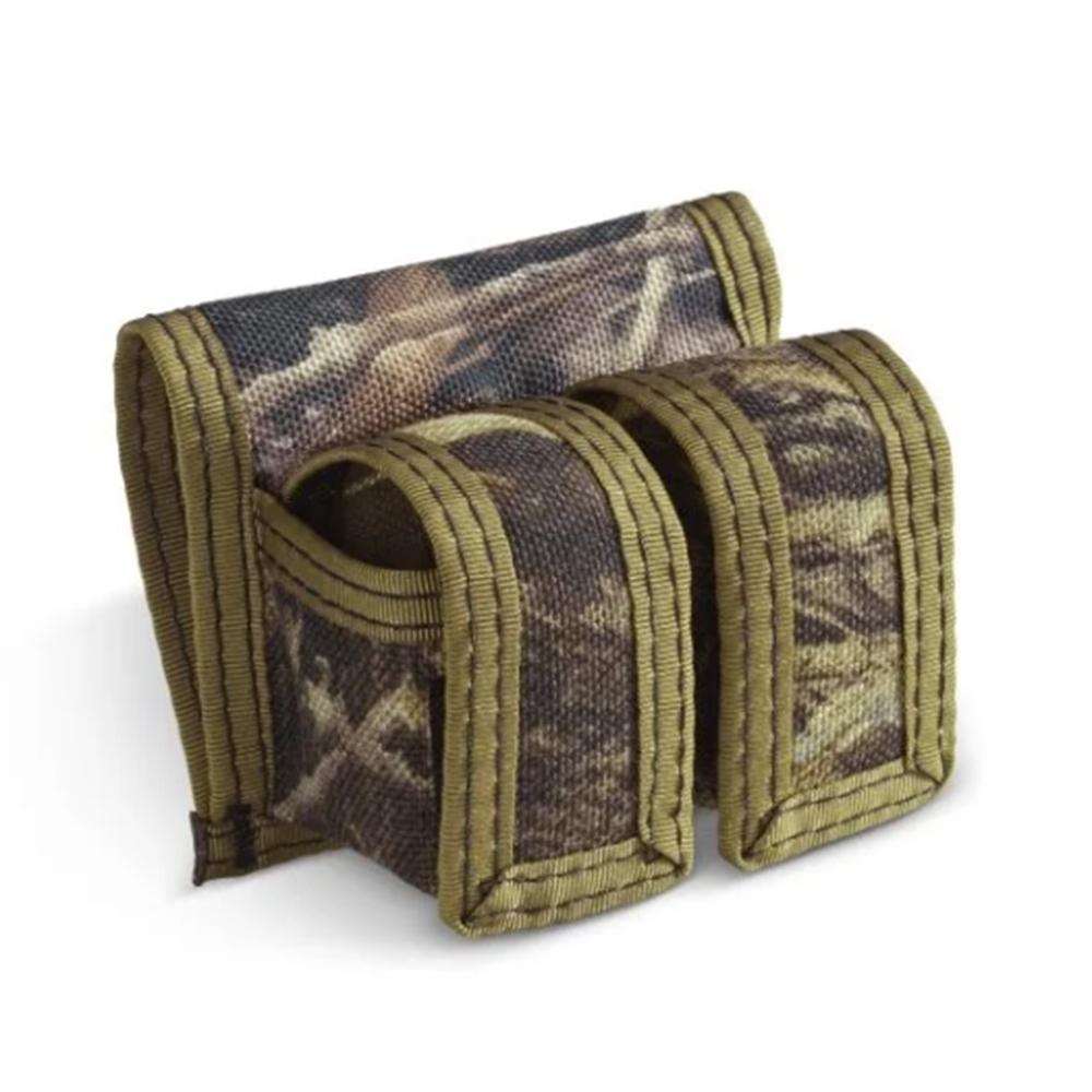 Camouflage shotgun shell holder pouch with three slots