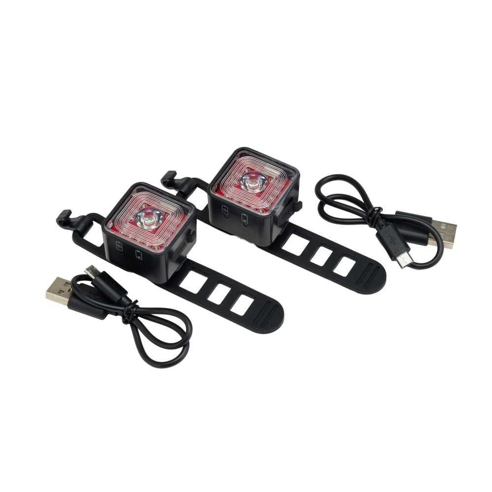 Two USB rechargeable bicycle LED tail lights