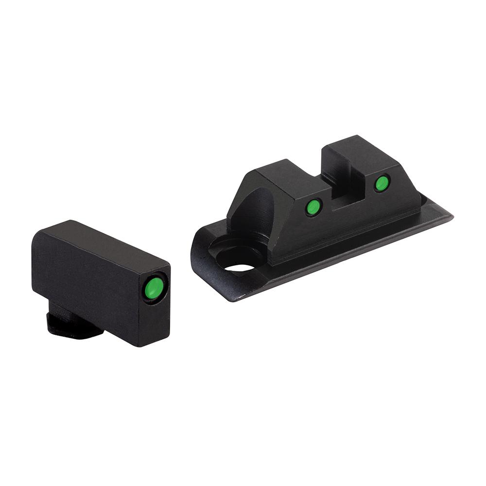 Black fiber optic front and rear gun sights