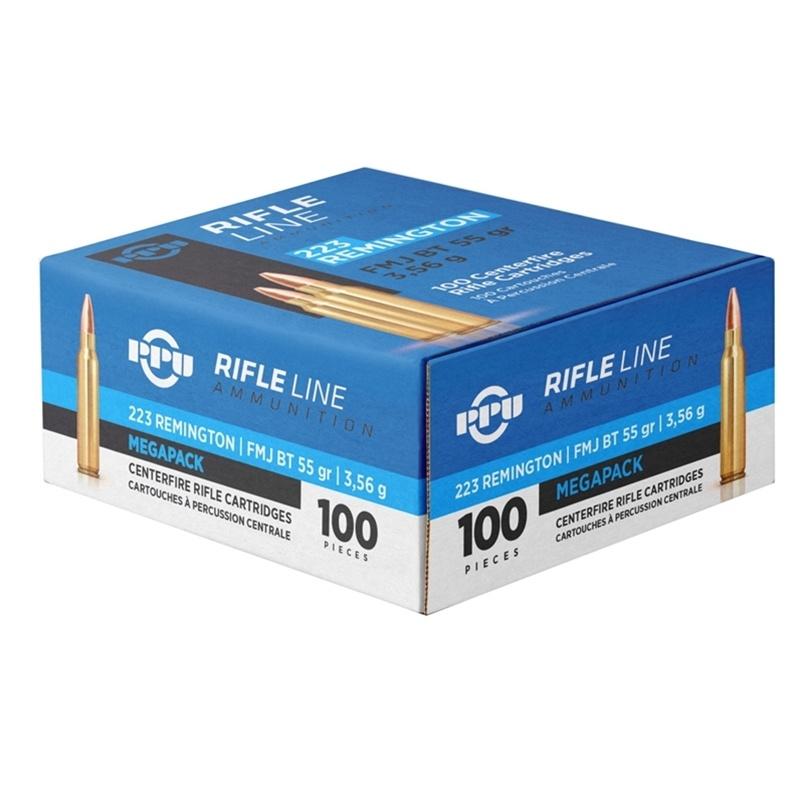 Box of .223 Remington rifle ammunition cartridges