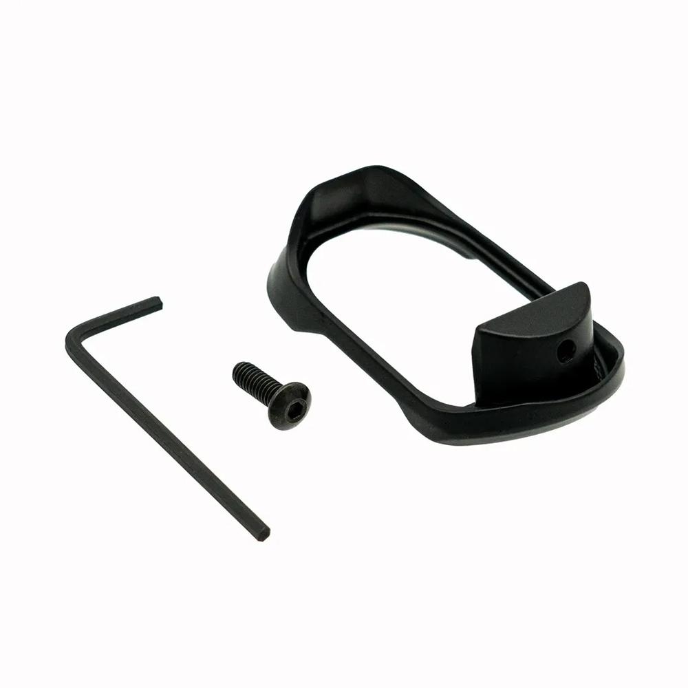 Black metal trigger guard with screw and wrench