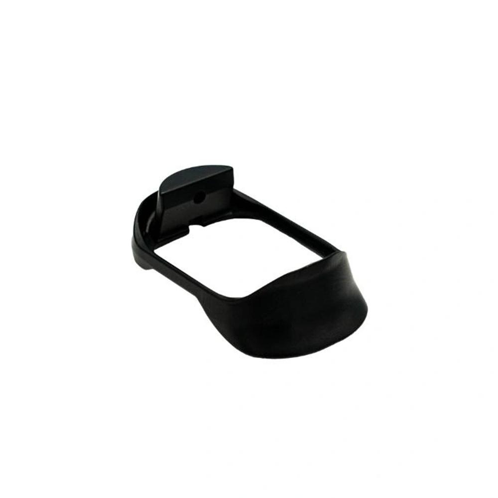 Black plastic mounting bracket isolated on white background