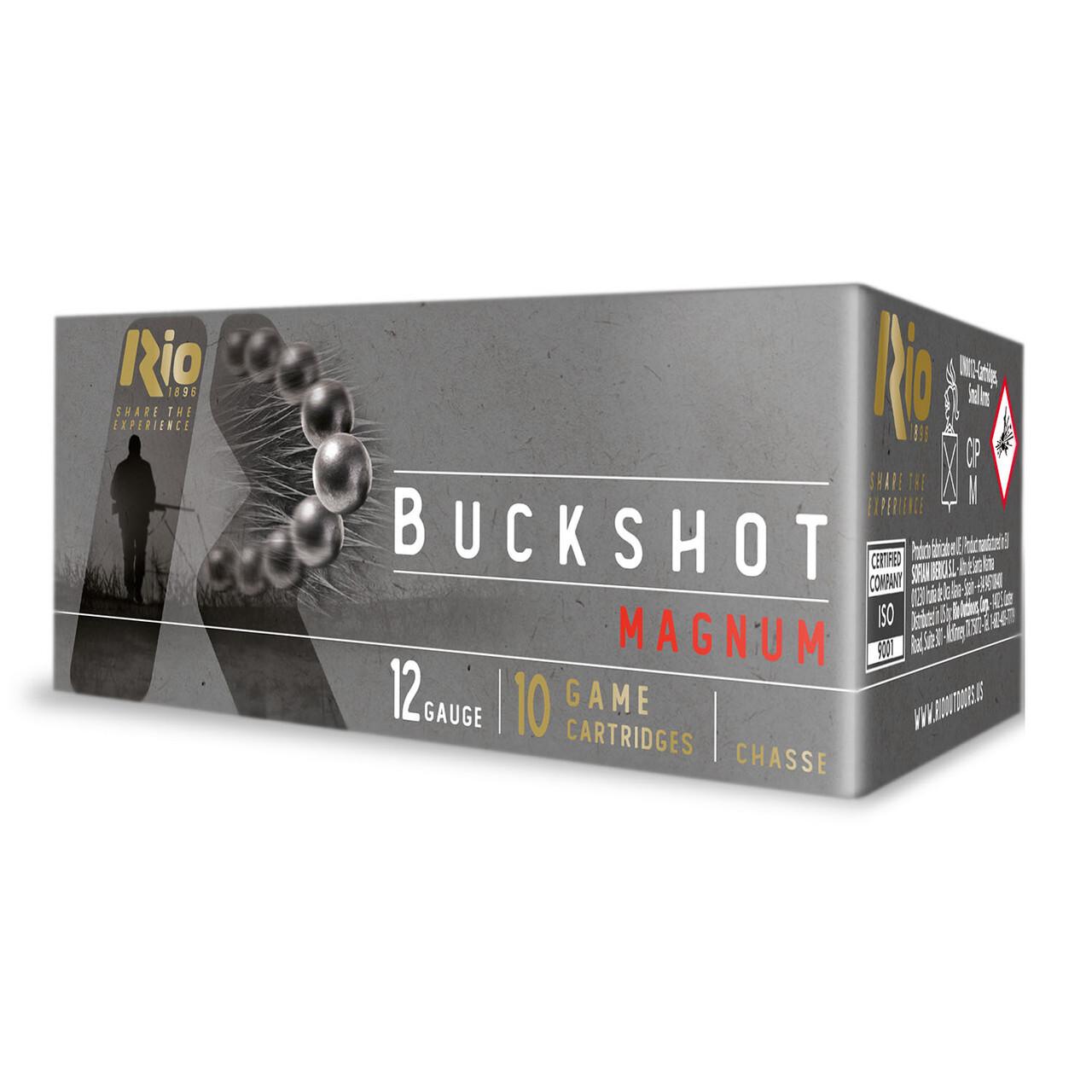 Rio 12-gauge Buckshot Magnum ammunition box