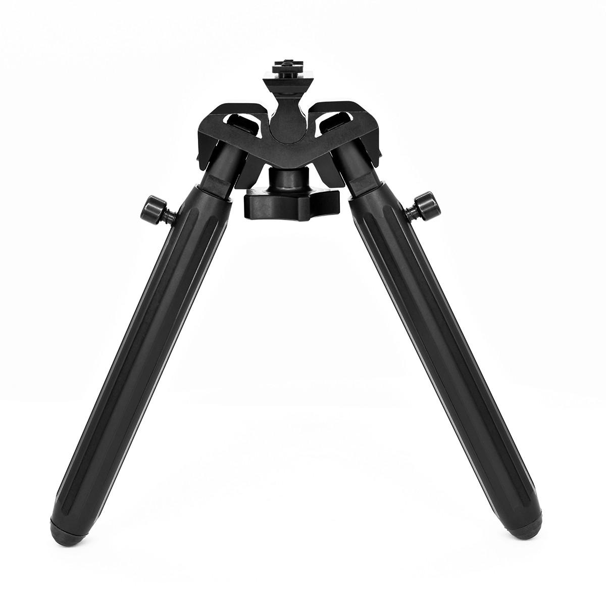 Black tabletop tripod stand on white background