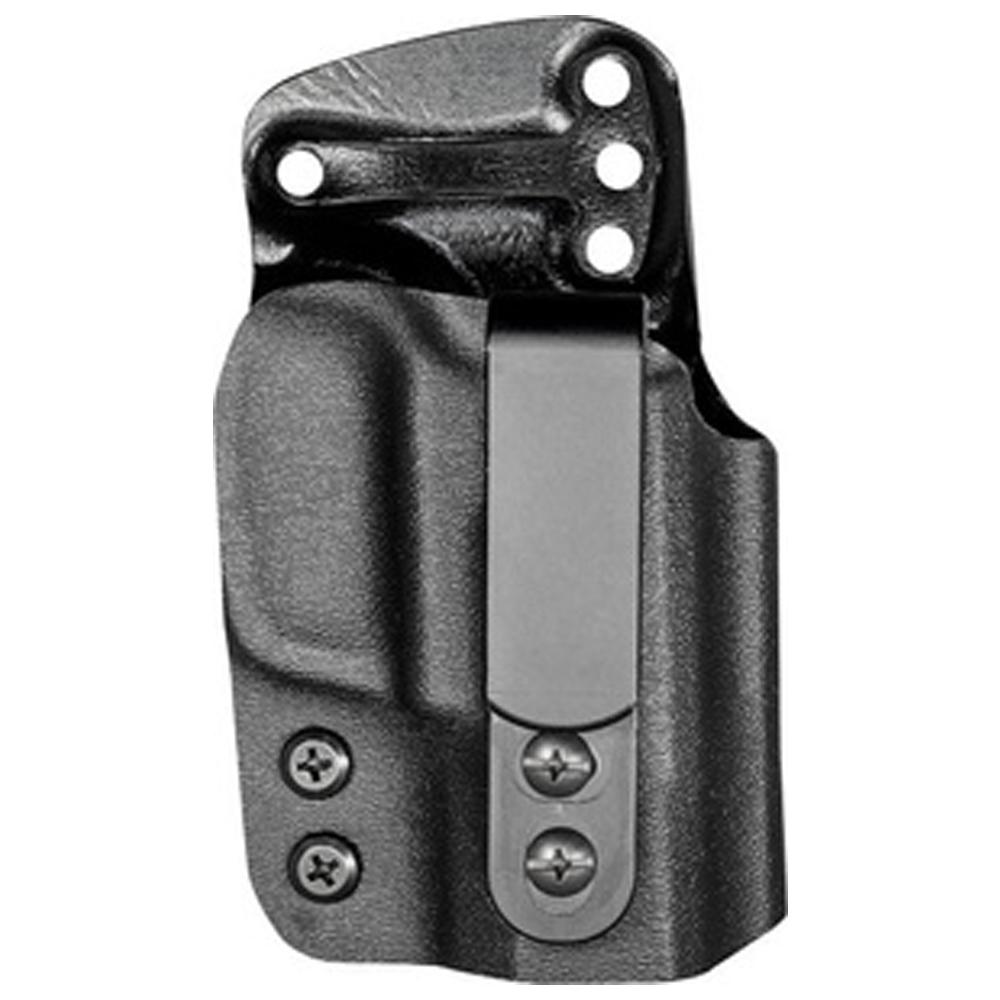 Black Kydex concealed carry holster with belt clip