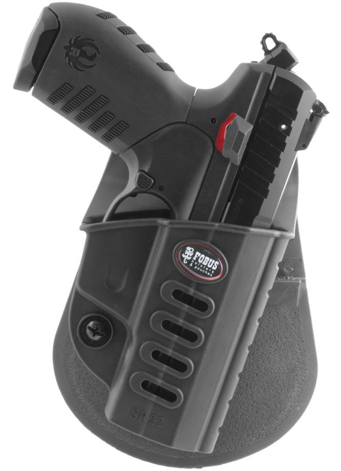 Handgun in black Fobus holster