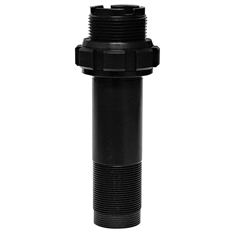 Black threaded plastic bulkhead pipe fitting