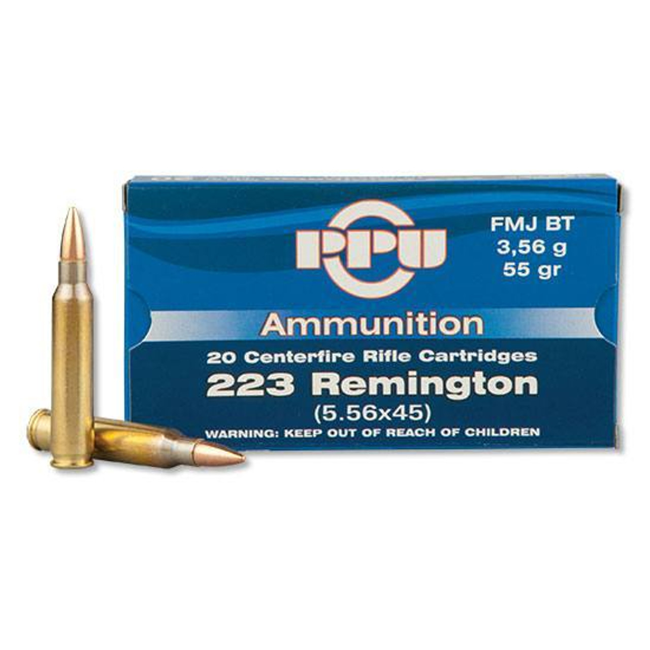 Box of .223 Remington rifle ammunition